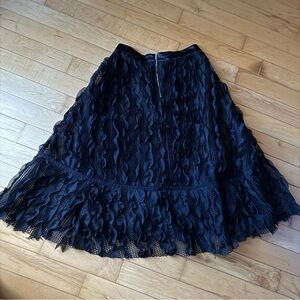 Boutique Brand New with tags Black Size Medium Ruffle Elegant Classy Skirt